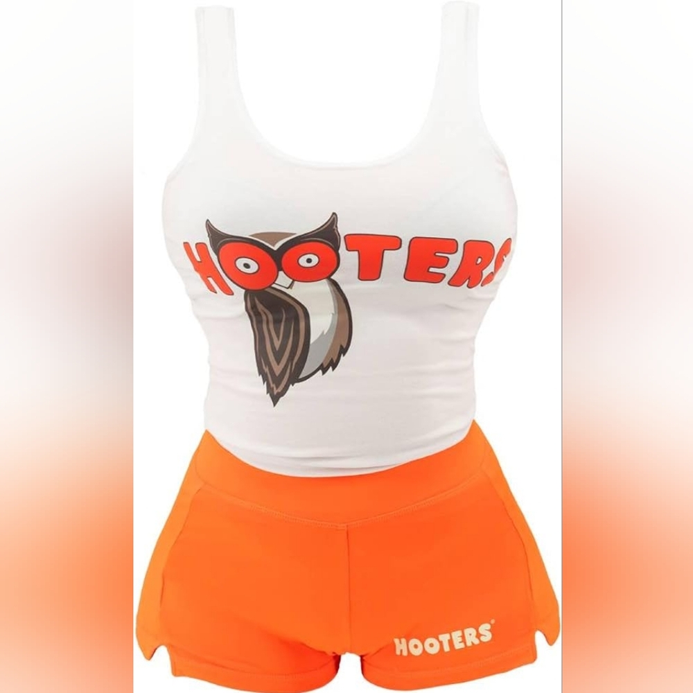 Hooters Girl Iconic Waitress Outfit Includes Tank Top and Shorts Small